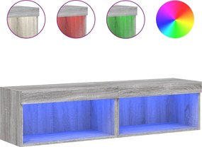 vidaXL 2 db szürke sonoma színű TV-szekrény LED-ekkel 60x30x30 cm