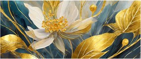 Kép - Festmény arany virágok (120x50 cm)