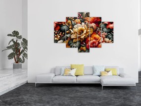 Kép - Narancs-vörös virágok (150x105 cm)