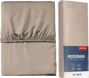 Mikroszatén Lepedő Gumis 180x200 Taupe