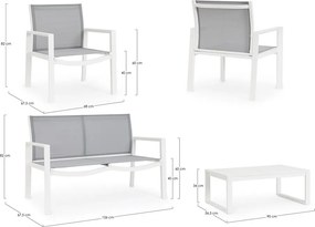 Fehér alumínium négyszemélyes kerti lounge szett Kallen – Bizzotto