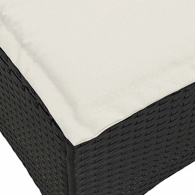 3 részes fekete polyrattan kerti ülőgarnitúra párnával L-alakú