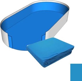 Medence belső fólia, Azuro Lagoon, kék, 5,5 x 3,7 x 1,2 m, UV álló, 0,50 mm, ovális fémpalástos medencéhez