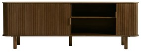 Barna TV-állvány tölgyfa dekorral 56x160 cm Cavo – Unique Furniture