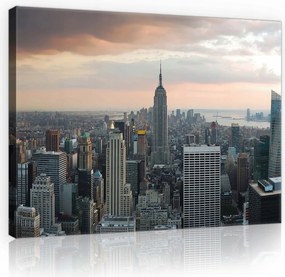 Vászonkép 70x50 Modern Manhattan Loft stílusú nappaliba, kilátással a