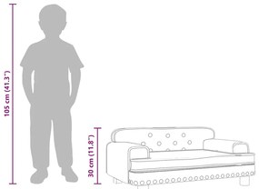 világosszürke gyerek bársonykanapé 70 x 45 x 30 cm