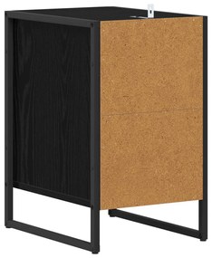 vidaXL Éjjeli asztal fiókkal Fekete tölgy 39,5 x 30 x 50 cm Faanyag