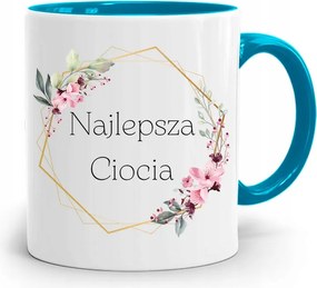 Kék Bögre Ajándék Nagynéninek A Legjobb Néni fényképes nyomtatással