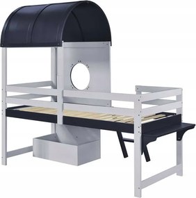 Emeletes ágy Magas ágy Gyerekágy Fiókok Lépcsők 90x200cm