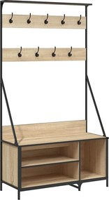 vidaXL sonoma tölgy színű ruhafogas cipőpolccal 100x41x184 cm