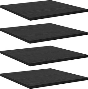 vidaXL Polcos könyvespolc 4 pcs Fekete 40 x 40 x 1,5 cm Faanyag