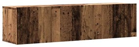 antik fa színű szerelt fa fali TV-szekrény 120 x 30 x 30 cm