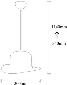 Sivani MR-992 fekete fém függőlámpa, Ø30 cm