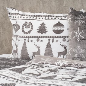 4Home Christmas time mikroflanel karácsonyi ágyneműhuzat szürke, 140 x 200 cm, 70 x 90 cm