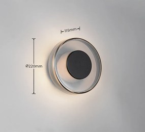 Matt fekete LED dimmelhető fali lámpa ø 22 cm Celeste – Trio