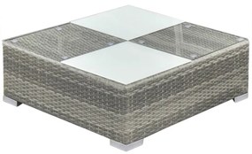 8 részes szürke polyrattan kerti ülőgarnitúra párnákkal