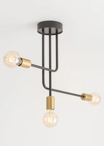 SIGMA LIGHTING 32380 GINO Mennyezeti Csillár Fekete, Arany E27 IP20