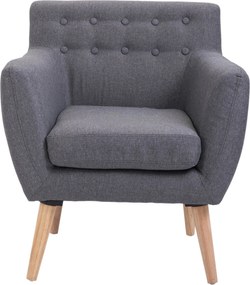 HOMCOM Modern Kárpitozott Fotel, Nappali és Hálószoba Kárpitozott Karfa Fotel 68 × 58,5 × 76 cm Világosszürke | Aosom