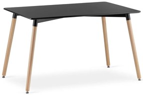 Étkező szett 1 + 4, fekete ADRIA asztal 120x80 cm + szürke KITO szék