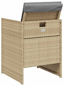 4 db vegyes bézs polyrattan kerti szék párnával