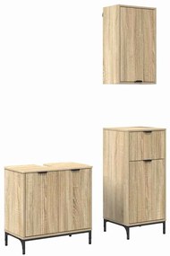 Fürdőszoba bútor szett 3 pcs sonoma tölgy 39.5 x 36 x 88 cm