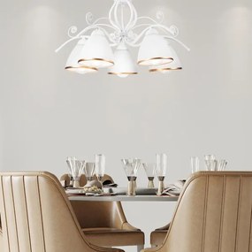 Csillár láncon RETRO II 5xE27/60W/230V fehér