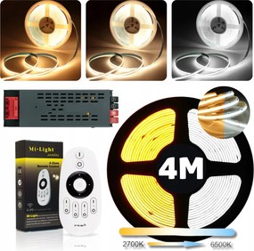 Cob Cct 3000-6500K LED-es hideg-meleg szalag szett 24V 14W/m folyamatos vonal 4m