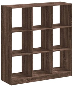 barna tölgy színű szerelt fa könyvespolc 102 x 32 x 108 cm