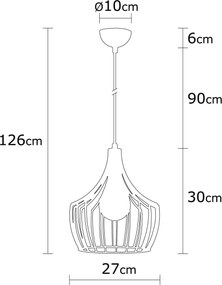 Mezopotamya N-1278 réz fém függőlámpa, Ø27 cm