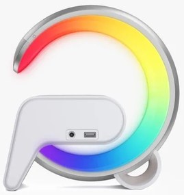 Immax 08987L-LED RGB Dimmelhető lámpa ébresztőórával és Qi töltéssel 30W/230V ezüst