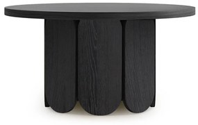 Fekete kerek dohányzóasztal tölgyfa dekorral ø 78 cm Soft – Woodman