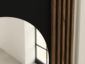 Fésülködőasztal tükörrel és fiókkal MEORATI 155x85cm, fekete/artisán tölgy