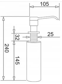 Pyramis 28102701 - Beépíthető fekete szappanadagoló
