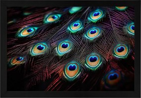 Poszter Keret Fa Páva Toll Páva Színes Szemek Természet Peacock 60x40