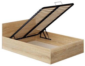 Franciaágy 140 cm Discutibles (szonoma tölgy) (ágyráccsal)  (tárolóhellyel). 1116308
