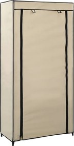 vidaXL krémszínű szövet cipőszekrény borítóval 58 x 28 x 106 cm
