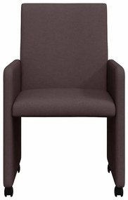 Étkező Székek kerékkel 2 pcs sötétbarna 57 x 66 x 94 cm szövet