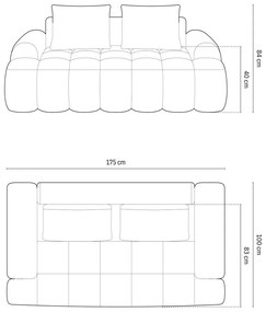 Zöld bársony kanapé 175 cm Linz – Cosmopolitan Design