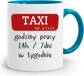 Kék Bögre Taxisofőrnek Munkaidő Nyomtatott Fényképpel