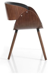 Fekete-sötétbarna kárpitozott karfás étkezőfotel Visby Evo – Tomasucci