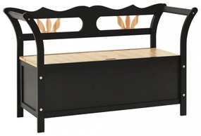fekete tömör fenyőfa pad 107 x 45 x 75,5 cm
