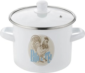 Edény fedővel hagyományos zománcozott egyenes 2.2 L Emalia Pleszew kakas