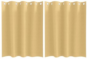 Függönyök függönyökkel 2 pcs Bézs Poliészter