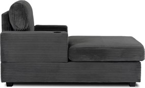 Pihenőfotel szürke színben, kordbársony kárpittal NEO