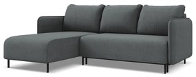 Sötétszürke kinyitható-tárolóhelyes sarokkanapé (bal oldali) Luana – Makamii