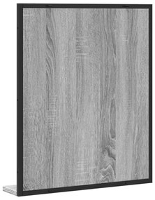 szürke sonoma szerelt fa fürdőszobai tükör polccal 50x12x60 cm