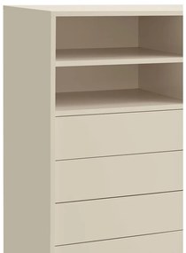 Téglavörös-bézs magas komód tolóajtóval 120x140 cm Nube – Teulat