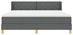 Boxspring ágy matraccal, sötétszürke színben, 180 x 200 cm, szövet.