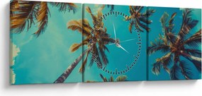 Kép - Magas pálmafák (órával) (90x30 cm)