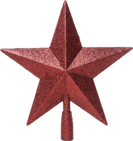Bordó glitteres csúcsdísz 28.5 cm